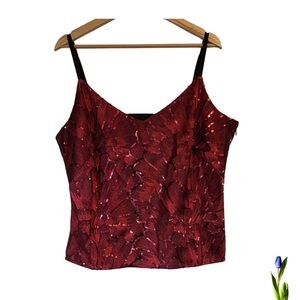 White House Black Market Red Sequin Camisole